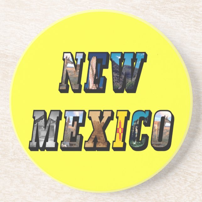 New Mexico Picture Text Coaster (Front)