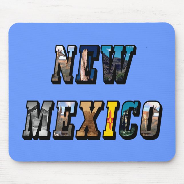 New Mexico Picture Text Mouse Mat (Front)
