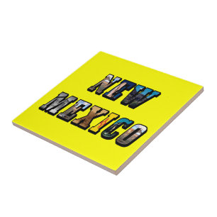 New Mexico Picture Text Tile