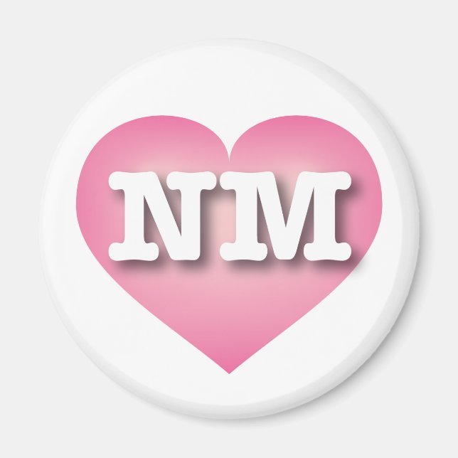 New Mexico Pink Fade Heart - I love NM Magnet (Front)