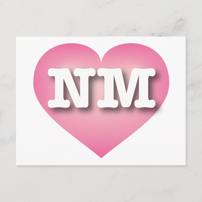 New Mexico Pink Fade Heart - I love NM Postcard (Front)