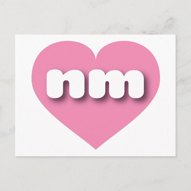New Mexico pink heart - I love nm Postcard (Front)