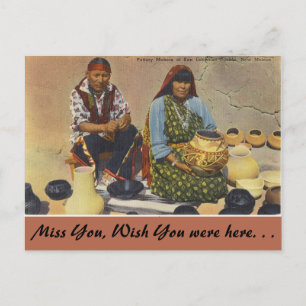 New Mexico, Pottery Makers, San Ildefonso Pueblo Postcard