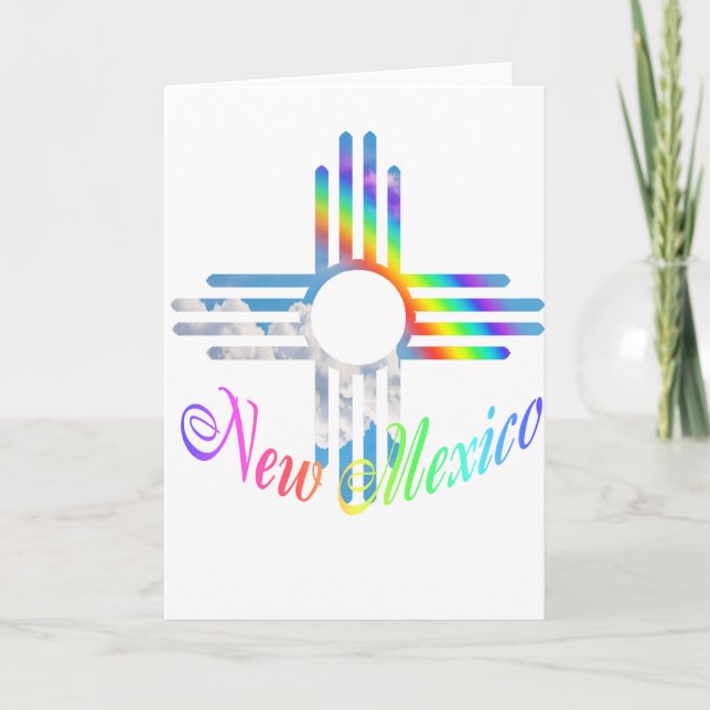 New Mexico Rainbow Zia Symbol Card (Front)
