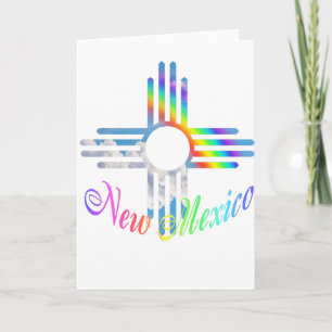 New Mexico Rainbow Zia Symbol Card