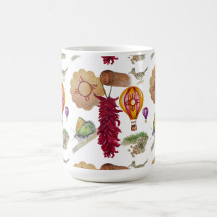 New Mexico Red Chile Pinõn Zia Hot Air Balloon  Coffee Mug