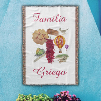 New Mexico Red Chile Pinõn Zia Hot Air Balloon   Throw Blanket