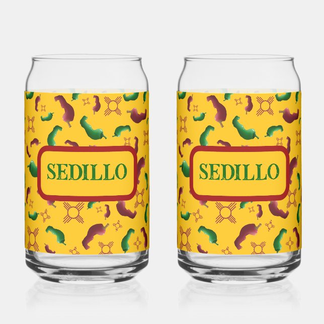 New Mexico Red & Green chile Tamales Zia Nopales Can Glass (Left)