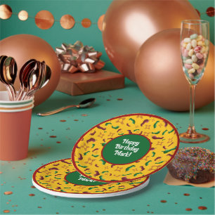 New Mexico Red & Green chile Tamales Zia Nopales Paper Plate