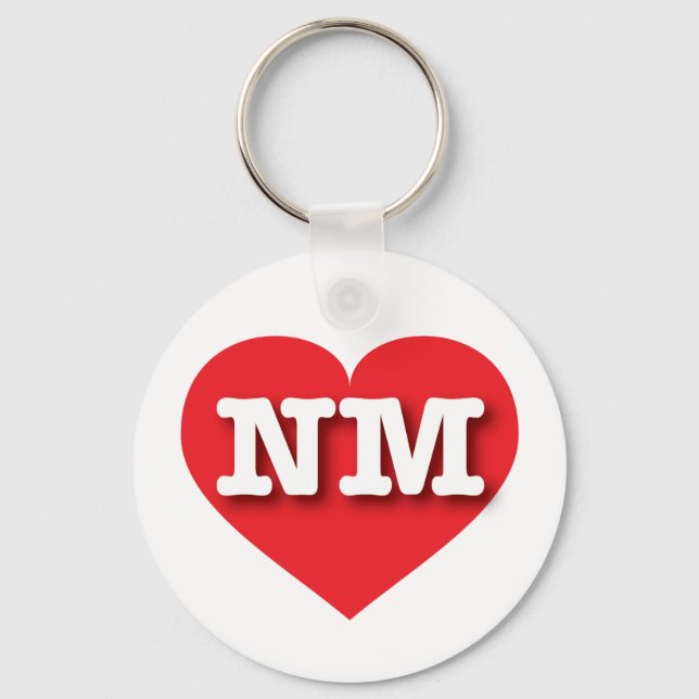 New Mexico Red Heart - I love NM Key Ring (Front)