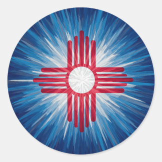 New Mexico Red White and Blue Classic Round Sticker