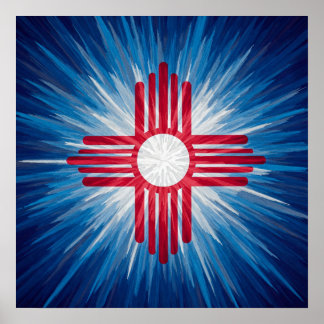 New Mexico Red White and Blue Poster