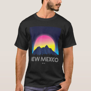 New Mexico Retro Vintage Mountain Grid 80s 90s Aes T-Shirt