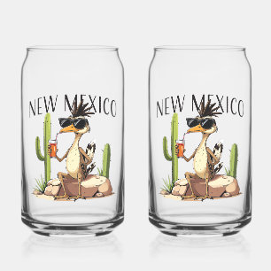 New Mexico Roadrunner having a beverage Can Glass