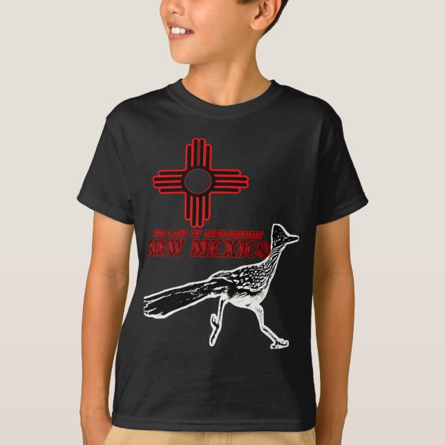 New Mexico Roadrunner Land of Enchantment Zia Symb T-Shirt (Front)