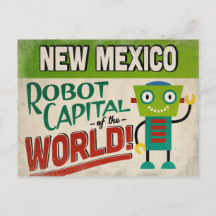 New Mexico Robot - Funny Vintage Postcard