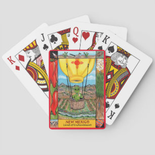 New Mexico Roswell Alien Funny Hot Air Balloon Zia Playing Cards