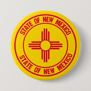 New Mexico Round Emblem 7.5 Cm Round Badge