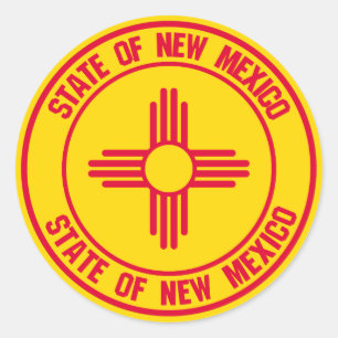 New Mexico Round Emblem Classic Round Sticker