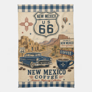 New Mexico Route 66 Coffee Southwest Tea Towel