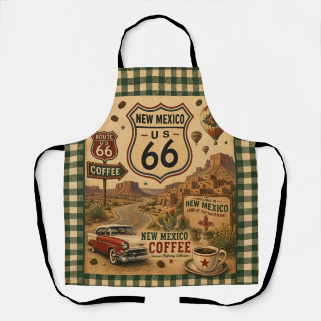 New Mexico Route 66 Enchanted Café Road Apron (Front)