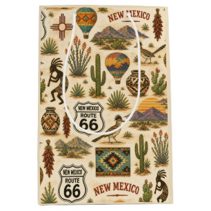 New Mexico Route 66 Fiesta Trail  Medium Gift Bag