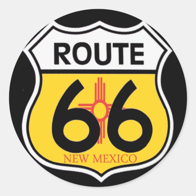 New Mexico Route 66 Shield Classic Round Sticker (Front)