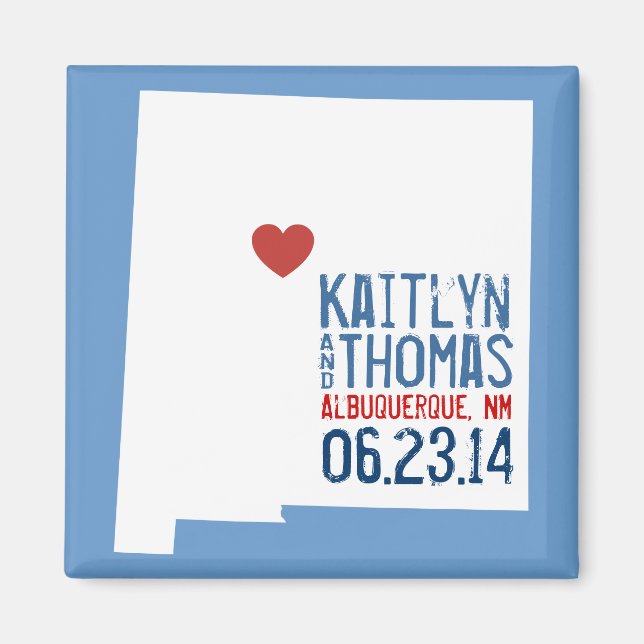 New Mexico Save the Date - Customisable City Magnet (Front)