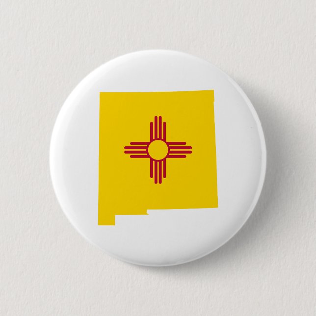 New Mexico Shape 6 Cm Round Badge (Front)