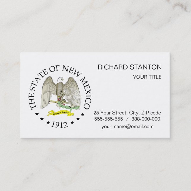 New Mexico sign Business Card (Front)