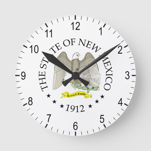 New Mexico sign Round Clock (Front)