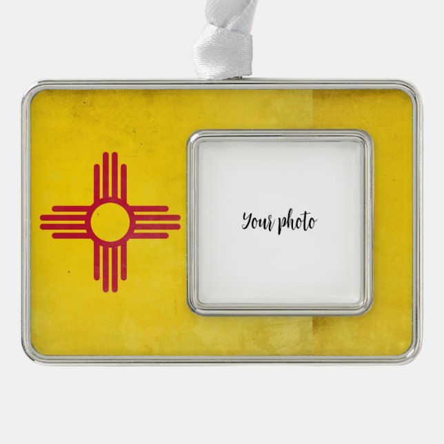 New Mexico Silver Plated Framed Ornament (Front)