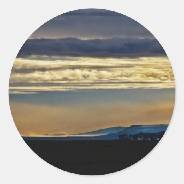 New Mexico Skyline Classic Round Sticker (Front)