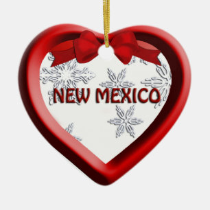 New Mexico Snowflake Heart Christmas Ornament