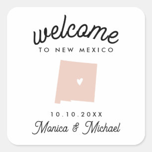 NEW MEXICO State Destination Wedding ANY COLOR  Square Sticker