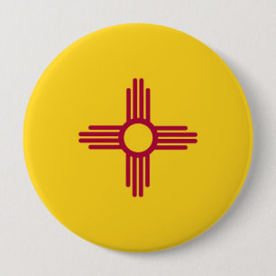 New Mexico State Flag 10 Cm Round Badge
