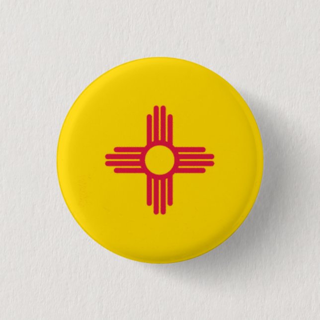 New Mexico State Flag 3 Cm Round Badge (Front)
