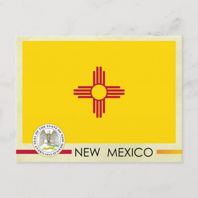 New Mexico State Flag and Seal Postcard (Front)