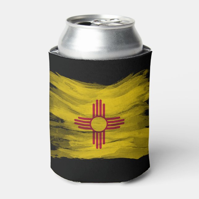 New Mexico state flag brush stroke, New Mexico Can Cooler (Can Front)