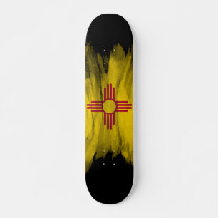 New Mexico state flag brush stroke, New Mexico Skateboard