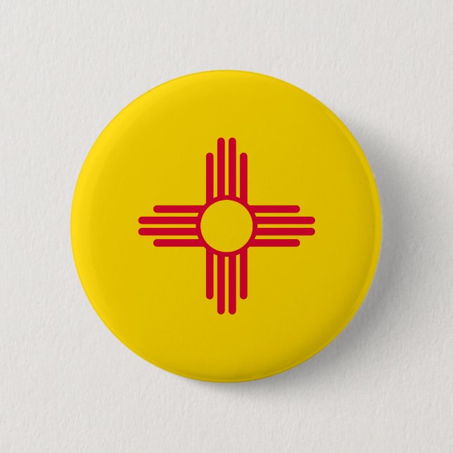 New Mexico State Flag Design 6 Cm Round Badge (Front)