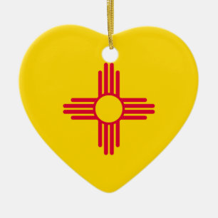 New Mexico State Flag Design Ceramic Tree Decoration