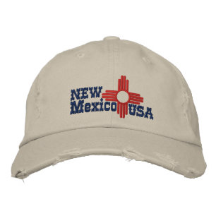 New Mexico State Flag Design Embroidered Hat