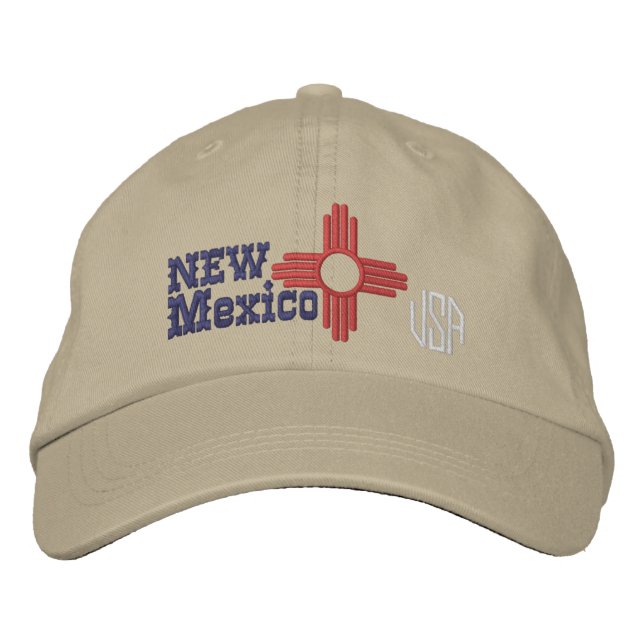 New Mexico State Flag Design Embroidered Hat (Front)