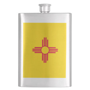 New Mexico State Flag Design Hip Flask