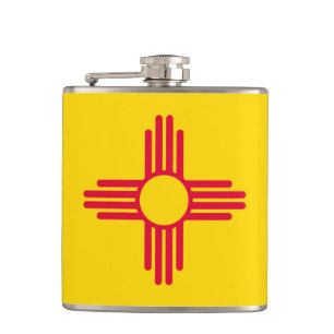 New Mexico State Flag Design Hip Flask