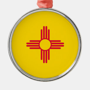 New Mexico State Flag Design Metal Tree Decoration