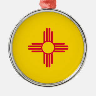 New Mexico State Flag Design Metal Tree Decoration