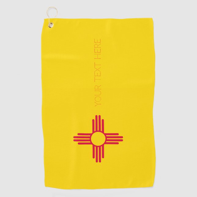 New Mexico State Flag Design Your Text on a  Golf Towel (Front)