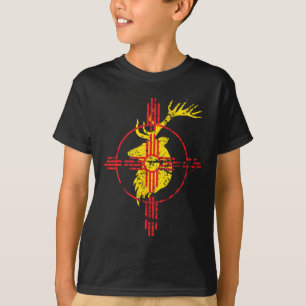 New Mexico State Flag Elk Hunting Zia Symbol Desig T-Shirt